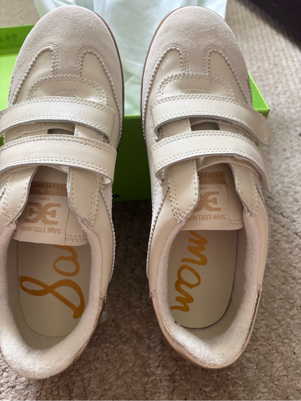 TALLIA Kids Beige Velcro Athletic Sneakers